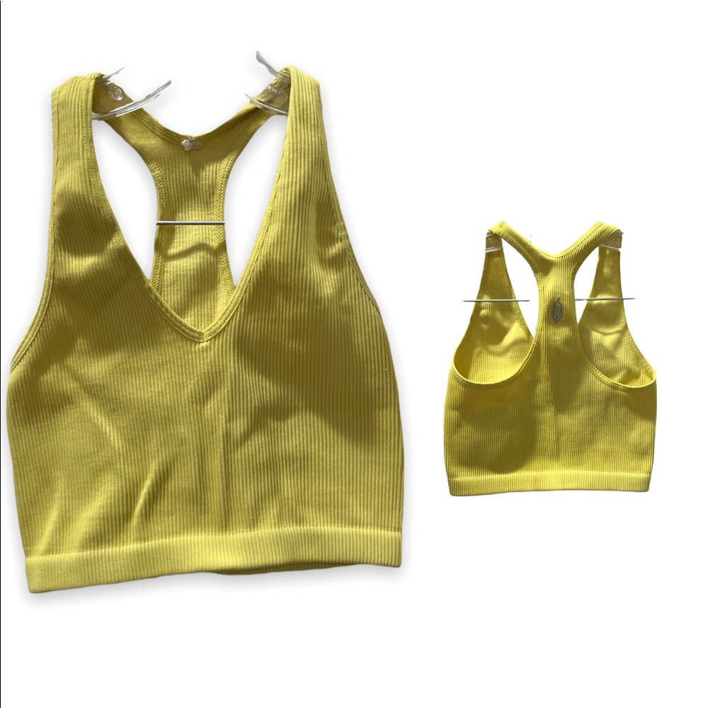 FREE PEOPLE Throw Yellow Crop Top